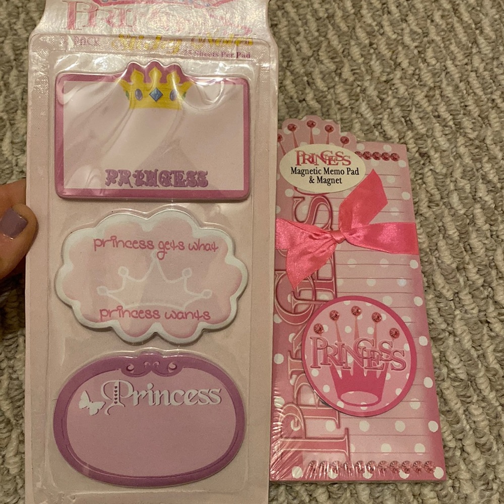 Princess sticky notes and magnetic memo pad